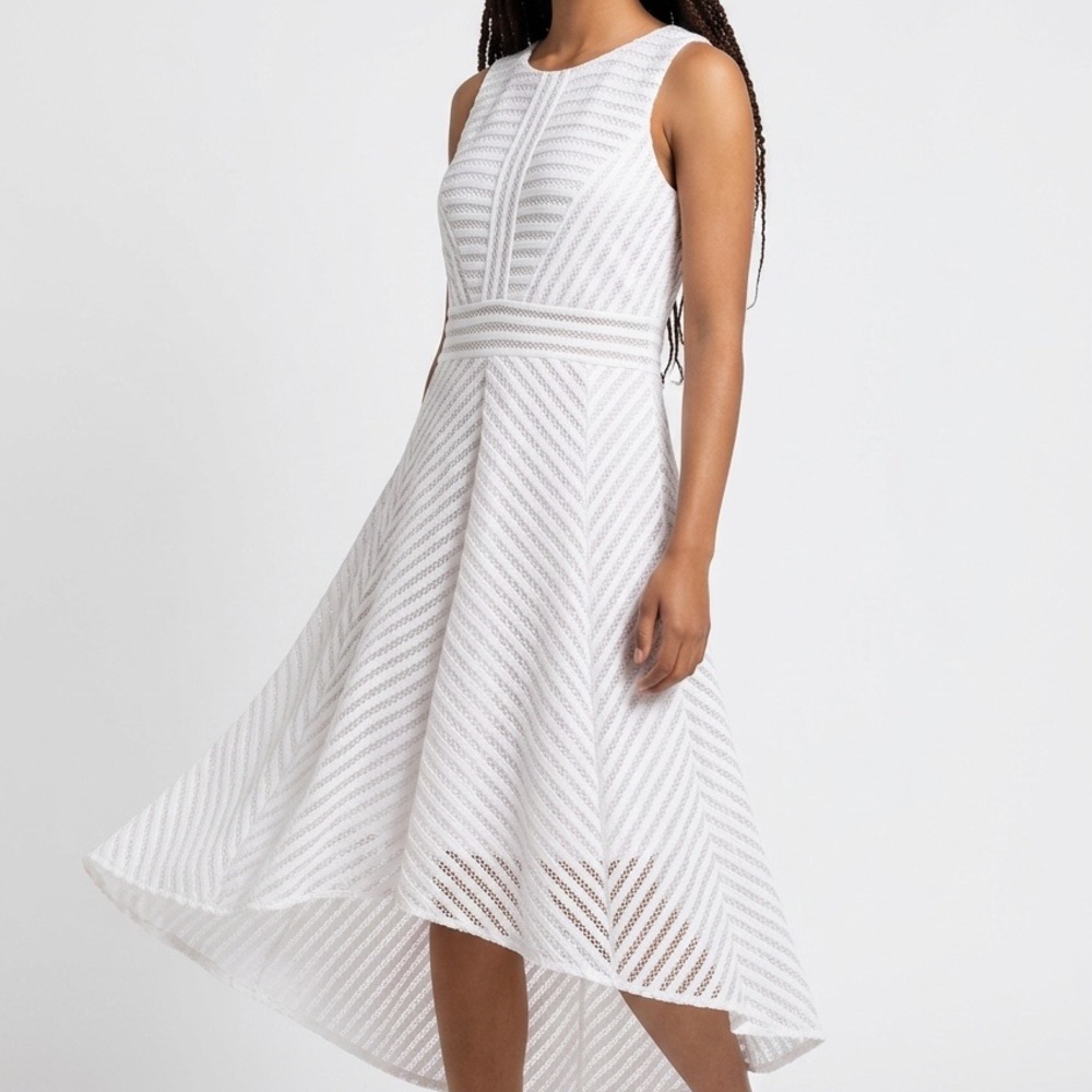 Lilly Pulitzer Dress XL White Sleeveless 
High Low Midi Fit Flare Summer Resort